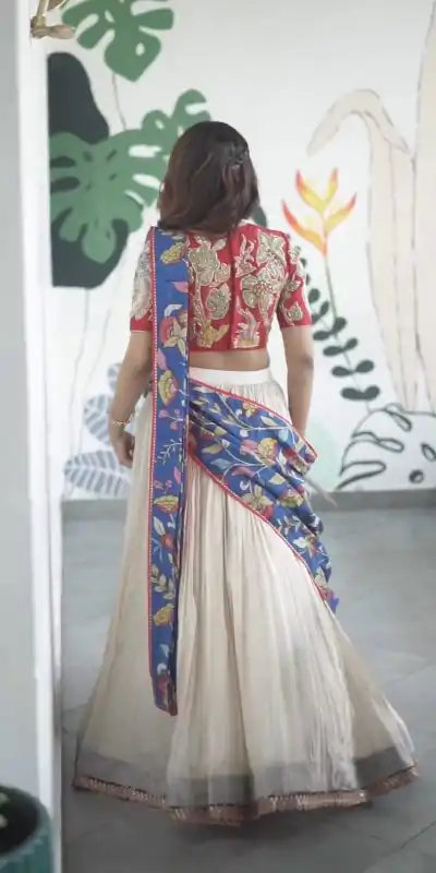PC 362 White Color Chant Crepe Kalamkari Printed Diamond Lehenga Choli Casual, Party Wear, Events, Festivals Wear Expected Delivery 4-6 Working Days @2079/- | Bollywood Lehenga, Creative Lehenga, Designer Lehenga, Embroidered Lehenga, Lehenga, Party Wear Lehenga