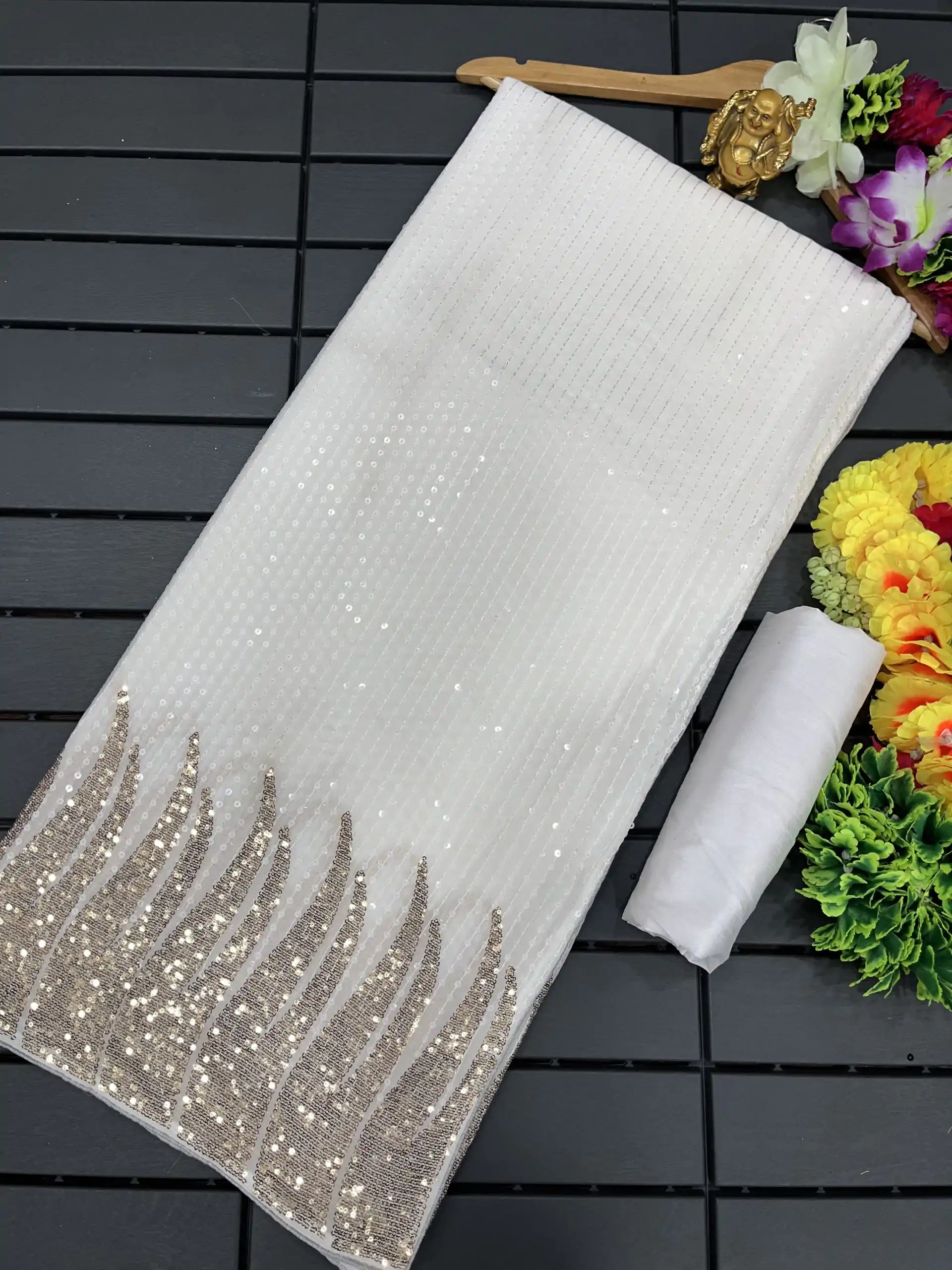 DF 3405 White Full Saree Of Heavy Quality 60 Gram Georgette Saree Casual, Party Wear, Wedding, Events Etc Delivery Expected.4-6 Working Days 1799/- | Bollywood Sarees, Creative Sarees, Designer Sarees, Embroidered Sarees, Ethnic Saree, Modern Digital sarees, Party Wear Sarees, Sarees