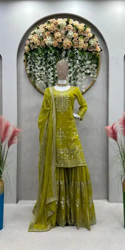 RTC 5723 Mehndi Color Georgette Thread Sequence Salwar Suit Wedding, Party, Festive, Events Etc. Expected Delivery 4-6 Working Days @2549/- | Jump Suits, Casual Suits, Creative suits, Designer Suits, Palazzo Suits, Party Wear Suits, Patiala Suits, Salwar suit, Straight Suits