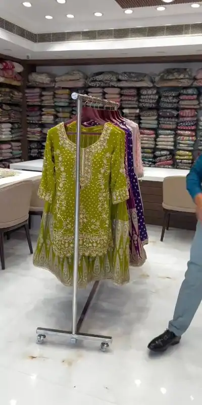 RTC 5723 Mehndi Color Georgette Thread Sequence Salwar Suit Wedding, Party, Festive, Events Etc. Expected Delivery 4-6 Working Days @2549/- | Jump Suits, Casual Suits, Creative suits, Designer Suits, Palazzo Suits, Party Wear Suits, Patiala Suits, Salwar suit, Straight Suits