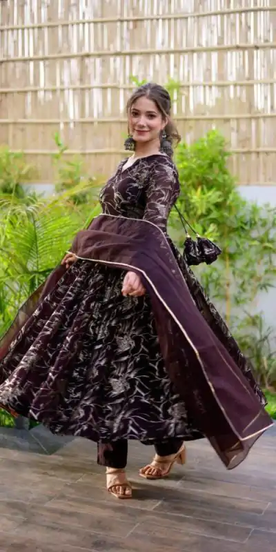 RTC 5529 Coffee Color Georgette Digital Printed Salwar Suit Wedding, Party, Festive, Events Etc. Expected Delivery 4-6 Working Days @1499/- | Jump Suits, Casual Suits, Creative suits, Designer Suits, Palazzo Suits, Party Wear Suits, Patiala Suits, Salwar suit, Straight Suits