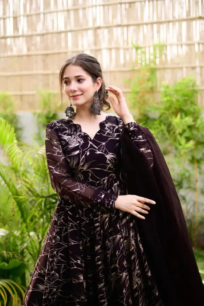 RTC 5529 Coffee Color Georgette Digital Printed Salwar Suit Wedding, Party, Festive, Events Etc. Expected Delivery 4-6 Working Days @1499/- | Jump Suits, Casual Suits, Creative suits, Designer Suits, Palazzo Suits, Party Wear Suits, Patiala Suits, Salwar suit, Straight Suits