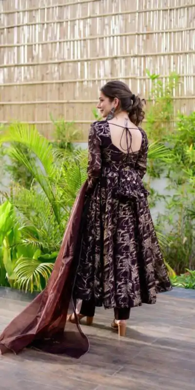 RTC 5529 Coffee Color Georgette Digital Printed Salwar Suit Wedding, Party, Festive, Events Etc. Expected Delivery 4-6 Working Days @1499/- | Jump Suits, Casual Suits, Creative suits, Designer Suits, Palazzo Suits, Party Wear Suits, Patiala Suits, Salwar suit, Straight Suits