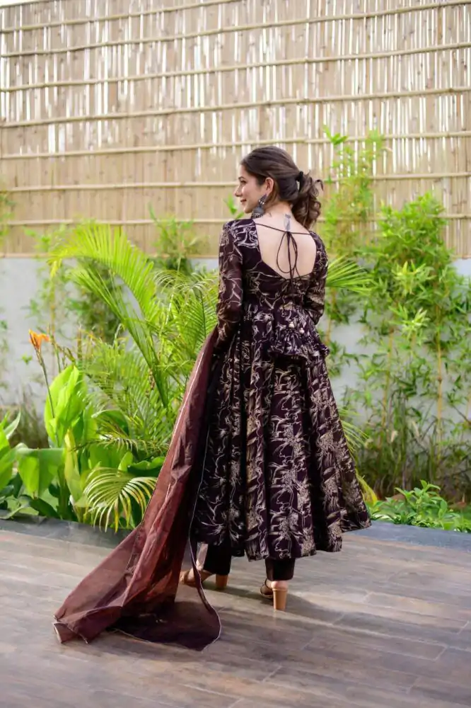 RTC 5529 Coffee Color Georgette Digital Printed Salwar Suit Wedding, Party, Festive, Events Etc. Expected Delivery 4-6 Working Days @1499/- | Jump Suits, Casual Suits, Creative suits, Designer Suits, Palazzo Suits, Party Wear Suits, Patiala Suits, Salwar suit, Straight Suits