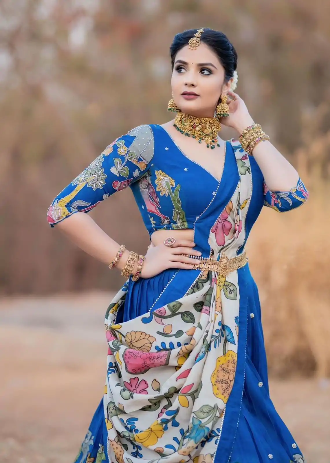 PC 357 Blue Color Chant Crepe Kalamkari Printed Lehenga Choli Casual, Party Wear, Events, Festivals Wear Expected Delivery 4-6 Working Days @2099/- | Bollywood Lehenga, Creative Lehenga, Designer Lehenga, Embroidered Lehenga, Lehenga, Party Wear Lehenga