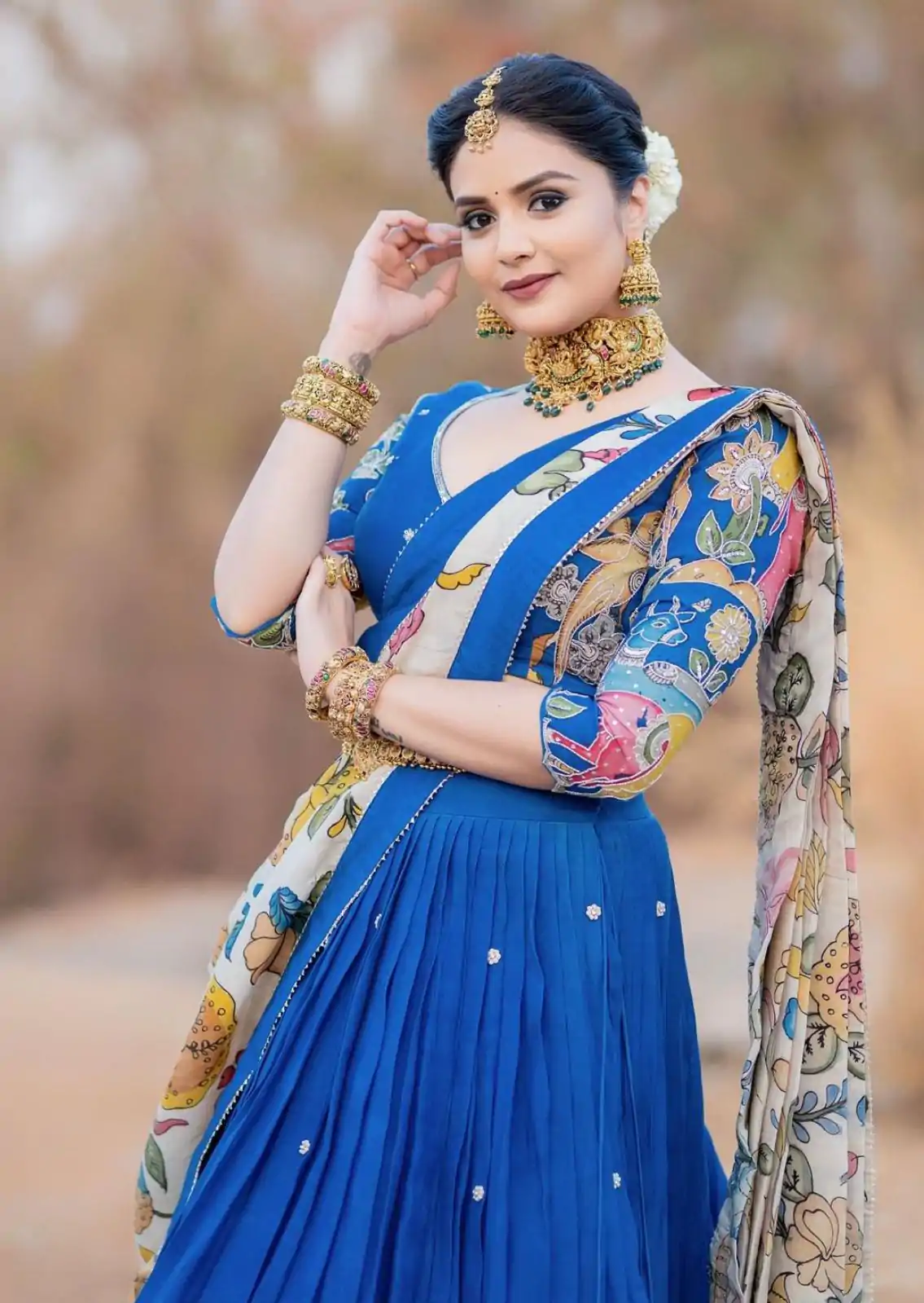 PC 357 Blue Color Chant Crepe Kalamkari Printed Lehenga Choli Casual, Party Wear, Events, Festivals Wear Expected Delivery 4-6 Working Days @2099/- | Bollywood Lehenga, Creative Lehenga, Designer Lehenga, Embroidered Lehenga, Lehenga, Party Wear Lehenga