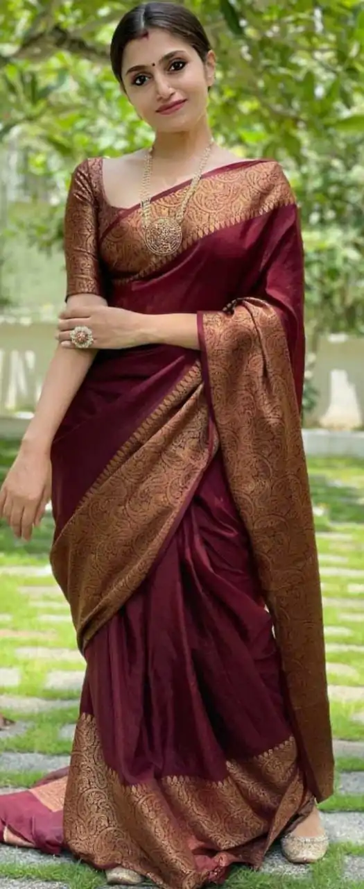 KP 3042 Maroon  Color Soft Lichi Silk Jacquard On All Over Saree Casual, Party Wear, Wedding, Events Etc. Expected Delivery 4-6 Working Days @1349/- | Bollywood Sarees, Creative Sarees, Designer Sarees, Embroidered Sarees, Ethnic Saree, Modern Digital sarees, Party Wear Sarees, Sarees