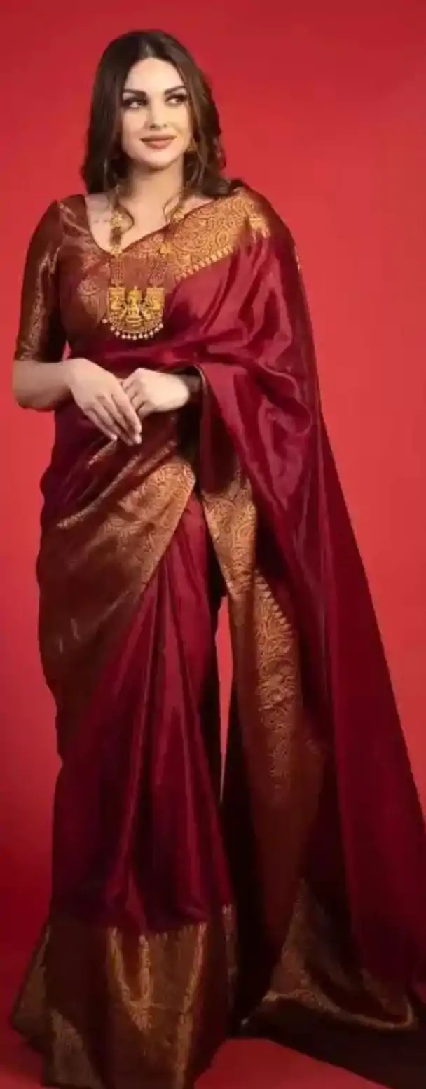 KP 3042 Maroon  Color Soft Lichi Silk Jacquard On All Over Saree Casual, Party Wear, Wedding, Events Etc. Expected Delivery 4-6 Working Days @1349/- | Bollywood Sarees, Creative Sarees, Designer Sarees, Embroidered Sarees, Ethnic Saree, Modern Digital sarees, Party Wear Sarees, Sarees