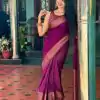 KP 3042 Purple Color Soft Lichi Silk Jacquard On All Over Saree Casual, Party Wear, Wedding, Events Etc. Expected Delivery 4-6 Working Days @1349/- | Bollywood Sarees, Creative Sarees, Designer Sarees, Embroidered Sarees, Ethnic Saree, Modern Digital sarees, Party Wear Sarees, Sarees