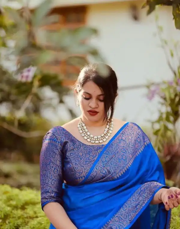 KP 3042 Royal Blue Color Soft Lichi Silk Jacquard On All Over Saree Casual, Party Wear, Wedding, Events Etc. Expected Delivery 4-6 Working Days @1349/- | Bollywood Sarees, Creative Sarees, Designer Sarees, Embroidered Sarees, Ethnic Saree, Modern Digital sarees, Party Wear Sarees, Sarees