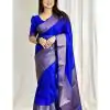 KP 3042 Royal Blue Color Soft Lichi Silk Jacquard On All Over Saree Casual, Party Wear, Wedding, Events Etc. Expected Delivery 4-6 Working Days @1349/- | Bollywood Sarees, Creative Sarees, Designer Sarees, Embroidered Sarees, Ethnic Saree, Modern Digital sarees, Party Wear Sarees, Sarees