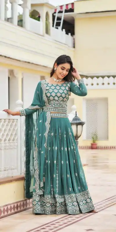 Ram 026 Blue Color Georgette Sequence Work Lehenga Choli Casual, Wedding, Festive, Events Expected Delivery 4-6 Working Days @3049/- | Bollywood Lehenga, Creative Lehenga, Designer Lehenga, Embroidered Lehenga, Lehenga, Party Wear Lehenga