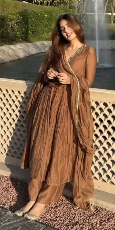 AD 152 Brown Color Pure Chinon Silk Embroidery Sharara Suit Fancy Full Sleeve Wedding, Party, Festive, Events Etc. Expected Delivery 4-6 Working Days @1799/ | Jump Suits, Casual Suits, Creative suits, Designer Suits, Palazzo Suits, Party Wear Suits, Patiala Suits, Salwar suit, Straight Suits