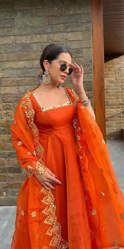 RTC 5625(A) Orange Color Georgette Coin Lace Border Salwar Suit Wedding, Party, Festive, Events Etc. Expected Delivery 4-6 Working Days @1899/- | Jump Suits, Casual Suits, Creative suits, Designer Suits, Palazzo Suits, Party Wear Suits, Patiala Suits, Salwar suit, Straight Suits
