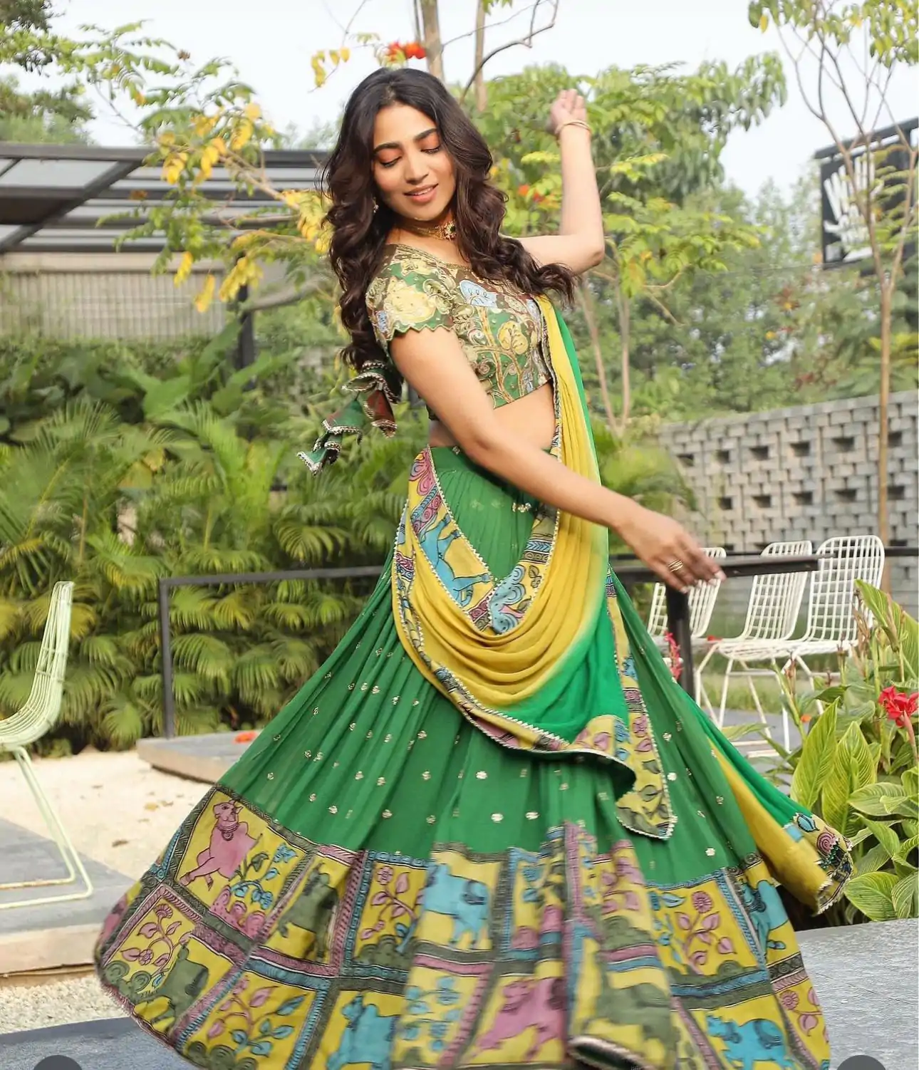 PC 319 Green Color Choline Kalamkari Digital Print Lehenga Choli Casual, Party Wear, Events, Festivals Wear Etc. Expected Delivery 4-6 Working Days @2079/- | Bollywood Lehenga, Creative Lehenga, Designer Lehenga, Embroidered Lehenga, Lehenga, Party Wear Lehenga