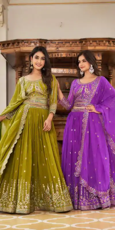 Ram 027 Violet Color Georgette Multi Sequence Work Lehenga Choli Casual, Wedding, Festive, Events Expected Delivery 4-6 Working Days @3049/- | Bollywood Lehenga, Creative Lehenga, Designer Lehenga, Embroidered Lehenga, Lehenga, Party Wear Lehenga