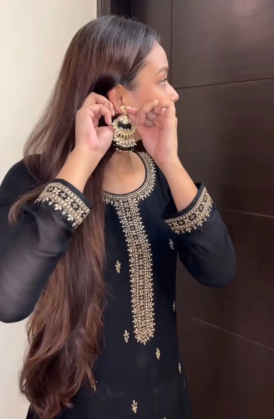 RTC 5758 Black Color Aglow Georgette Thread Sequence Salwar Suit Casual Party, Wedding, Festive, Events. Expected Delivery 4-6 Working Days @2149/- | Bollywood Kurti, Creative Kurtis, Designer Kurti, Kurti, Party Wear Kurti, Selfie Kurti