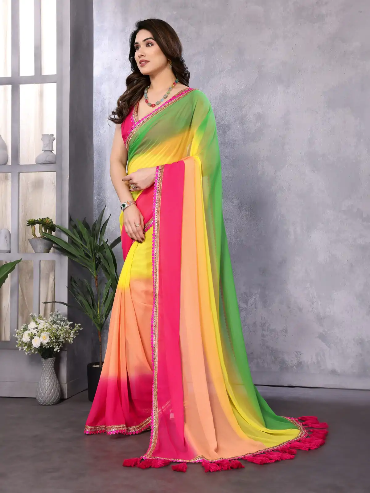 Jr Pop Multi  : Faux Peding Georgette Party, Wedding, Festive, Events Etc. 4-6 Working Days @1549/- Only | Bollywood Sarees, Creative Sarees, Designer Sarees, Embroidered Sarees, Ethnic Saree, Modern Digital sarees, Party Wear Sarees, Sarees