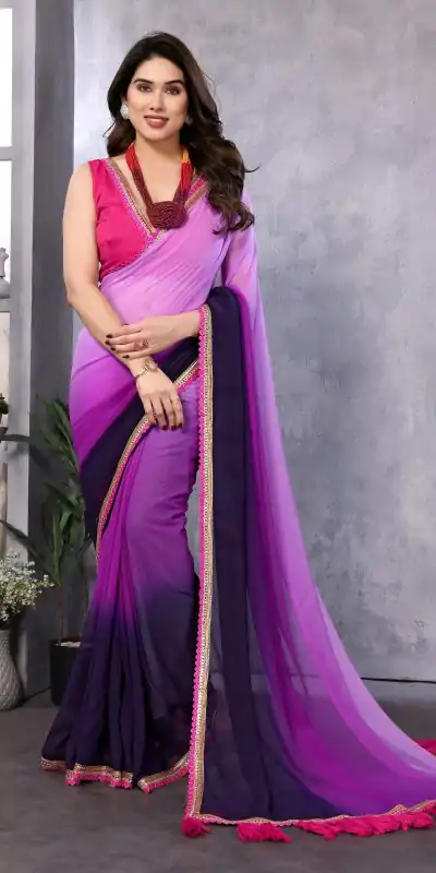 Jr Pop Purple : Faux Peding Georgette Party, Wedding, Festive, Events Etc. 4-6 Working Days @1549/- Only | Bollywood Sarees, Creative Sarees, Designer Sarees, Embroidered Sarees, Ethnic Saree, Modern Digital sarees, Party Wear Sarees, Sarees
