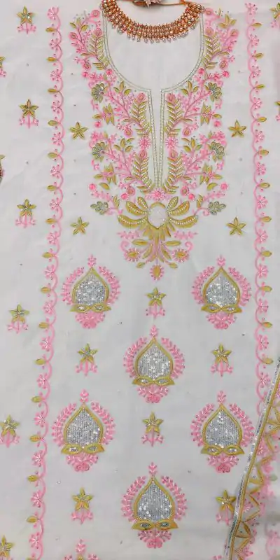 RTC 5672 White Color Classic Tabby Organza Silk Sequence Salwar Suit Casual Party, Wedding, Festive, Events. Expected Delivery 4-6 Working Days @2149 | Bollywood Kurti, Creative Kurtis, Designer Kurti, Kurti, Party Wear Kurti, Selfie Kurti