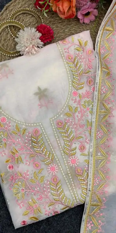 RTC 5672 White Color Classic Tabby Organza Silk Sequence Salwar Suit Casual Party, Wedding, Festive, Events. Expected Delivery 4-6 Working Days @2149 | Bollywood Kurti, Creative Kurtis, Designer Kurti, Kurti, Party Wear Kurti, Selfie Kurti