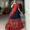 LNB 1623 Navy Blue Color Fabulous Dola Silk Patola Print And Foil Work Lehenga Choli Wedding, Festive, Events Expected Delivery 4-6 Working Days@2199/- Only | Bollywood Lehenga, Creative Lehenga, Designer Lehenga, Embroidered Lehenga, Lehenga, Party Wear Lehenga