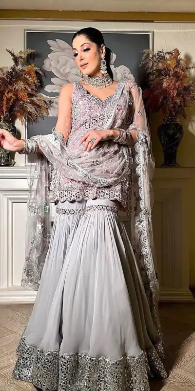 RTC 5760 Grey Color Fancy Georgette thread Sequence Work Sharara Suit Casual, Wedding, Party, Festive, Events Etc. Expected Delivery 4-6 Working Days @2549/ | Jump Suits, Casual Suits, Creative suits, Designer Suits, Palazzo Suits, Party Wear Suits, Patiala Suits, Salwar suit, Straight Suits