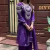 Fancy Violet Color Chinon Silk Thread Sequence Salwar Suit