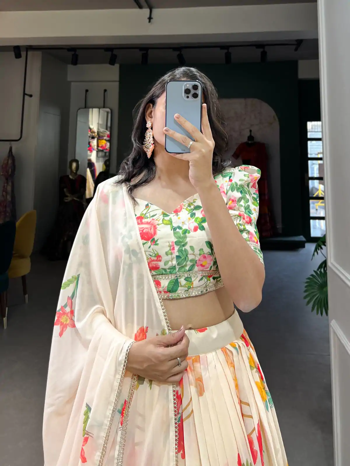 LNB 1021 Cream Color Grand Georgette Floral Printed Lehenga Choli Casual, Wedding, Festive, Events Expected Delivery 4-6 Working Days @2099/- | Bollywood Lehenga, Creative Lehenga, Designer Lehenga, Embroidered Lehenga, Lehenga, Party Wear Lehenga