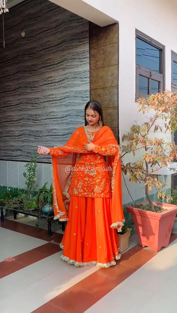 RTC 6462 Orange Color Pretty Georgette Thread Fancy Lace Lehenga Choli Wedding, Party, Festive, Events Etc.   Expected Delivery 4-6 Working Days @2099/- | Bollywood Lehenga, Creative Lehenga, Designer Lehenga, Embroidered Lehenga, Lehenga, Party Wear Lehenga