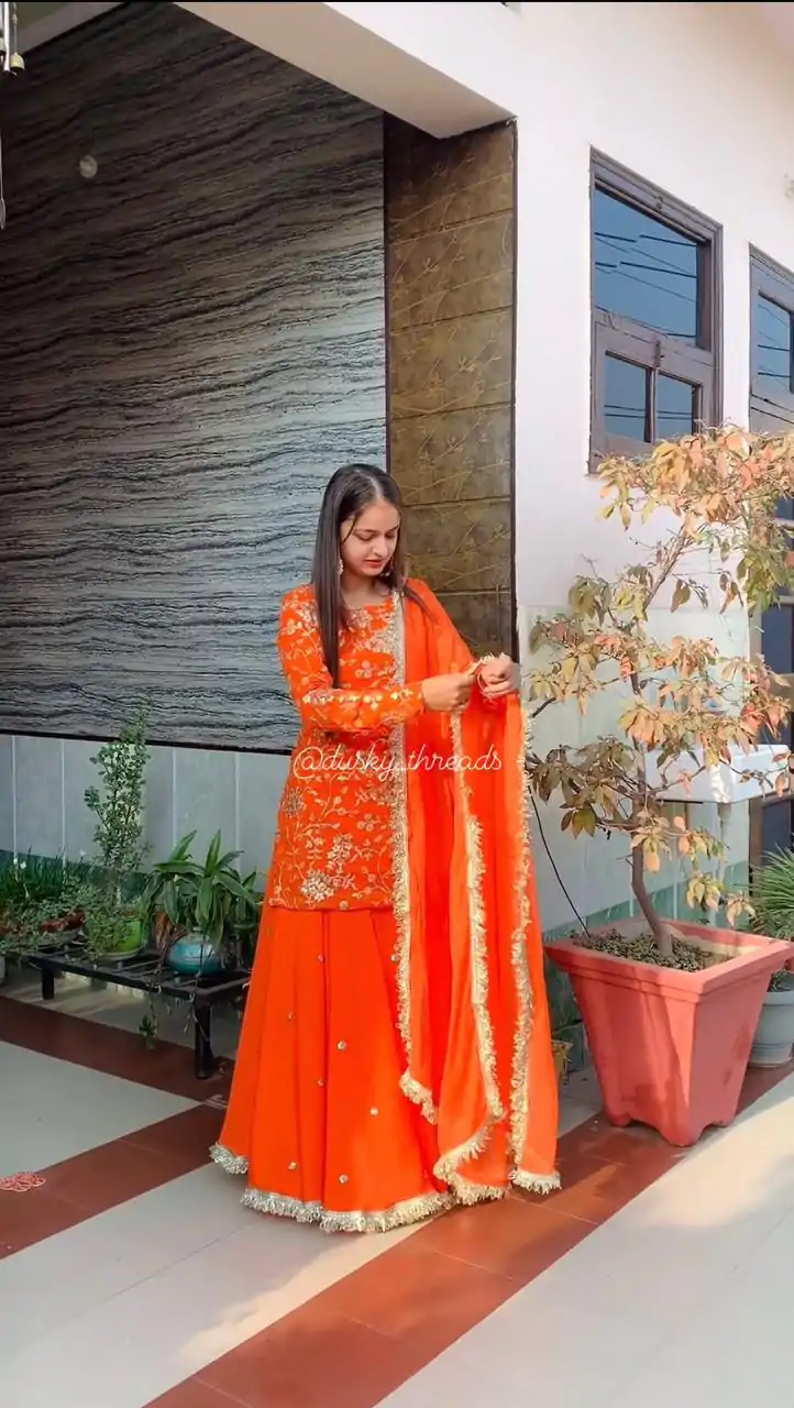 RTC 6462 Orange Color Pretty Georgette Thread Fancy Lace Lehenga Choli Wedding, Party, Festive, Events Etc.   Expected Delivery 4-6 Working Days @2099/- | Bollywood Lehenga, Creative Lehenga, Designer Lehenga, Embroidered Lehenga, Lehenga, Party Wear Lehenga