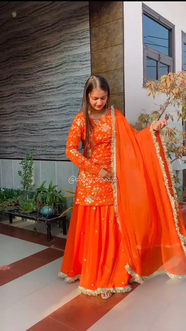 RTC 6462 Orange Color Pretty Georgette Thread Fancy Lace Lehenga Choli Wedding, Party, Festive, Events Etc.   Expected Delivery 4-6 Working Days @2099/- | Bollywood Lehenga, Creative Lehenga, Designer Lehenga, Embroidered Lehenga, Lehenga, Party Wear Lehenga