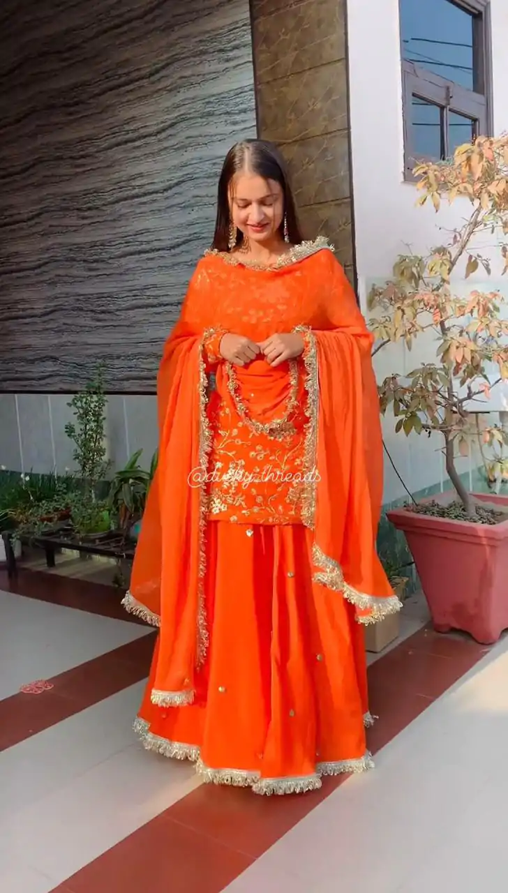 RTC 6462 Orange Color Pretty Georgette Thread Fancy Lace Lehenga Choli Wedding, Party, Festive, Events Etc.   Expected Delivery 4-6 Working Days @2099/- | Bollywood Lehenga, Creative Lehenga, Designer Lehenga, Embroidered Lehenga, Lehenga, Party Wear Lehenga