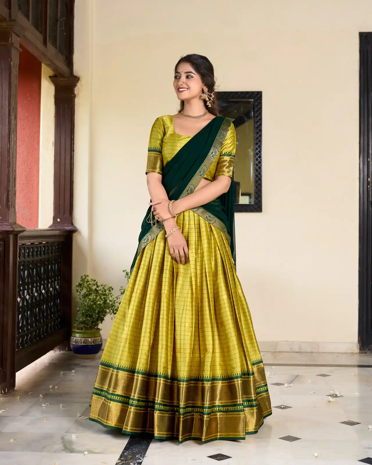 LNB 2050 Parrot Green Color Graceful Cotton Silk Weaving Paithani Concept Lehenga Choli Wedding, Festive, Events Expected Delivery 4-6 Working Days@2049/- | Bollywood Lehenga, Creative Lehenga, Designer Lehenga, Embroidered Lehenga, Lehenga, Party Wear Lehenga