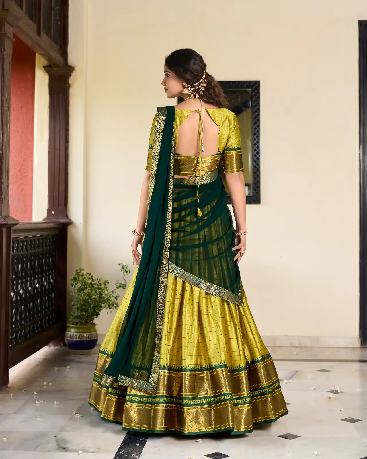 LNB 2050 Parrot Green Color Graceful Cotton Silk Weaving Paithani Concept Lehenga Choli Wedding, Festive, Events Expected Delivery 4-6 Working Days@2049/- | Bollywood Lehenga, Creative Lehenga, Designer Lehenga, Embroidered Lehenga, Lehenga, Party Wear Lehenga