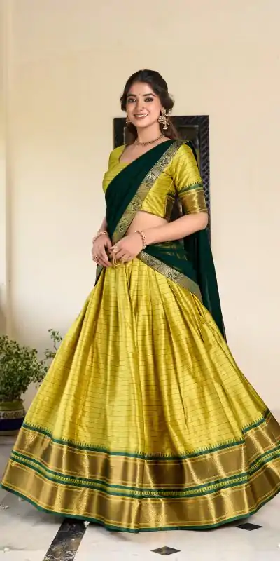LNB 2050 Parrot Green Color Graceful Cotton Silk Weaving Paithani Concept Lehenga Choli Wedding, Festive, Events Expected Delivery 4-6 Working Days@2049/- | Bollywood Lehenga, Creative Lehenga, Designer Lehenga, Embroidered Lehenga, Lehenga, Party Wear Lehenga