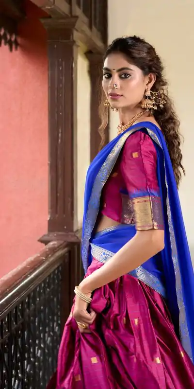 LNB 2050 Pink Graceful Pink Color Cotton Silk Weaving Paithani Concept Lehenga Choli Wedding, Festive, Events Expected Delivery 4-6 Working Days@2049/- Only | Bollywood Lehenga, Creative Lehenga, Designer Lehenga, Embroidered Lehenga, Lehenga, Party Wear Lehenga