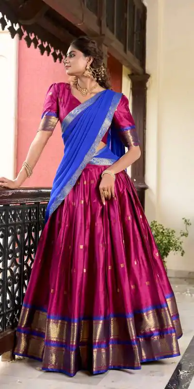LNB 2050 Pink Graceful Pink Color Cotton Silk Weaving Paithani Concept Lehenga Choli Wedding, Festive, Events Expected Delivery 4-6 Working Days@2049/- Only | Bollywood Lehenga, Creative Lehenga, Designer Lehenga, Embroidered Lehenga, Lehenga, Party Wear Lehenga
