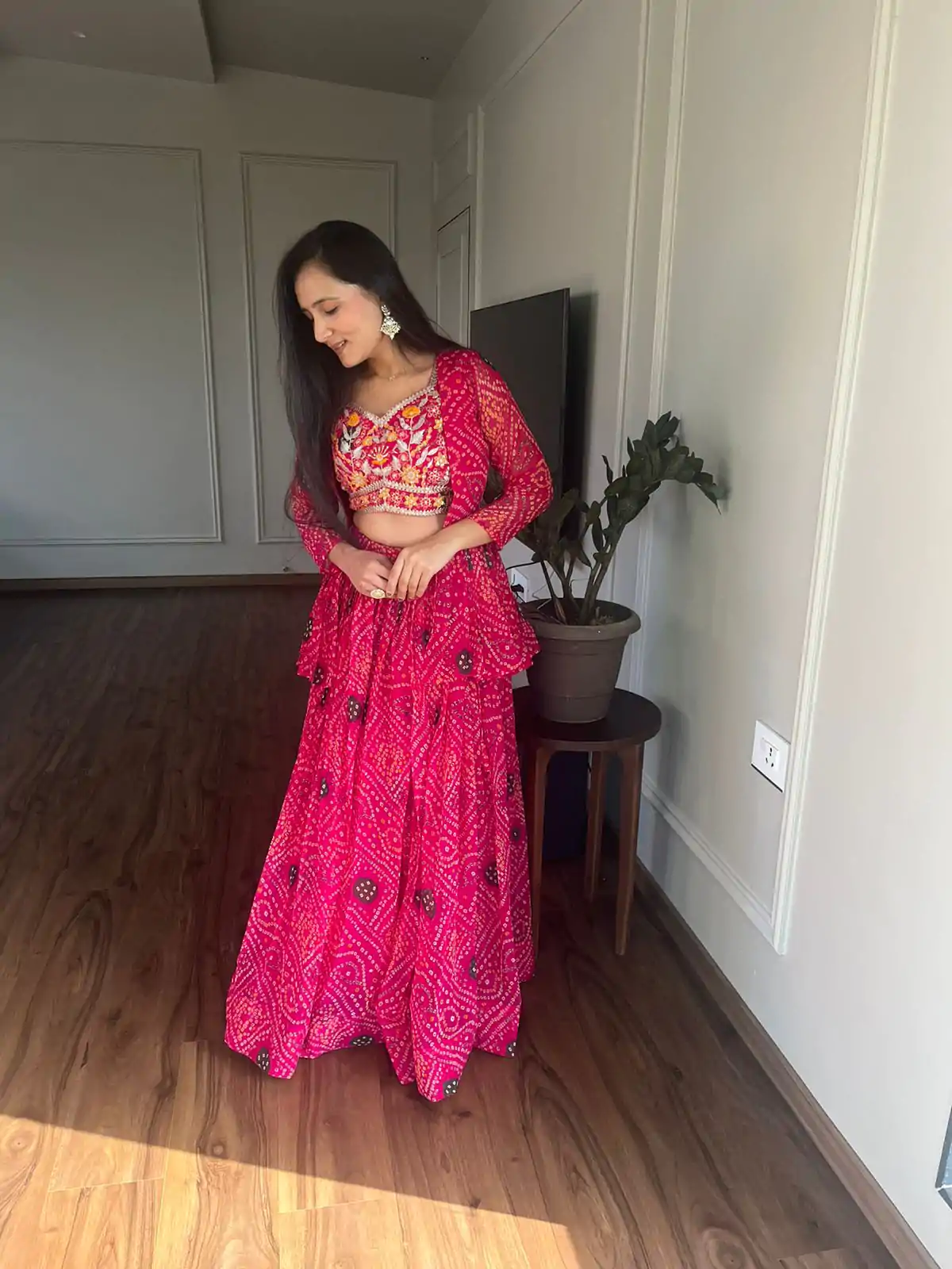  Ram 053 Pink Pure Bandhrej Heavy Embroidery Sequence Lehenga Choli Wedding, Party, Festive, Events Etc.4-6 Working Days@ 2499/-only | Bollywood Lehenga, Creative Lehenga, Designer Lehenga, Embroidered Lehenga, Lehenga, Party Wear Lehenga