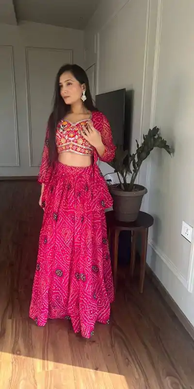  Ram 053 Pink Pure Bandhrej Heavy Embroidery Sequence Lehenga Choli Wedding, Party, Festive, Events Etc.4-6 Working Days@ 2499/-only | Bollywood Lehenga, Creative Lehenga, Designer Lehenga, Embroidered Lehenga, Lehenga, Party Wear Lehenga