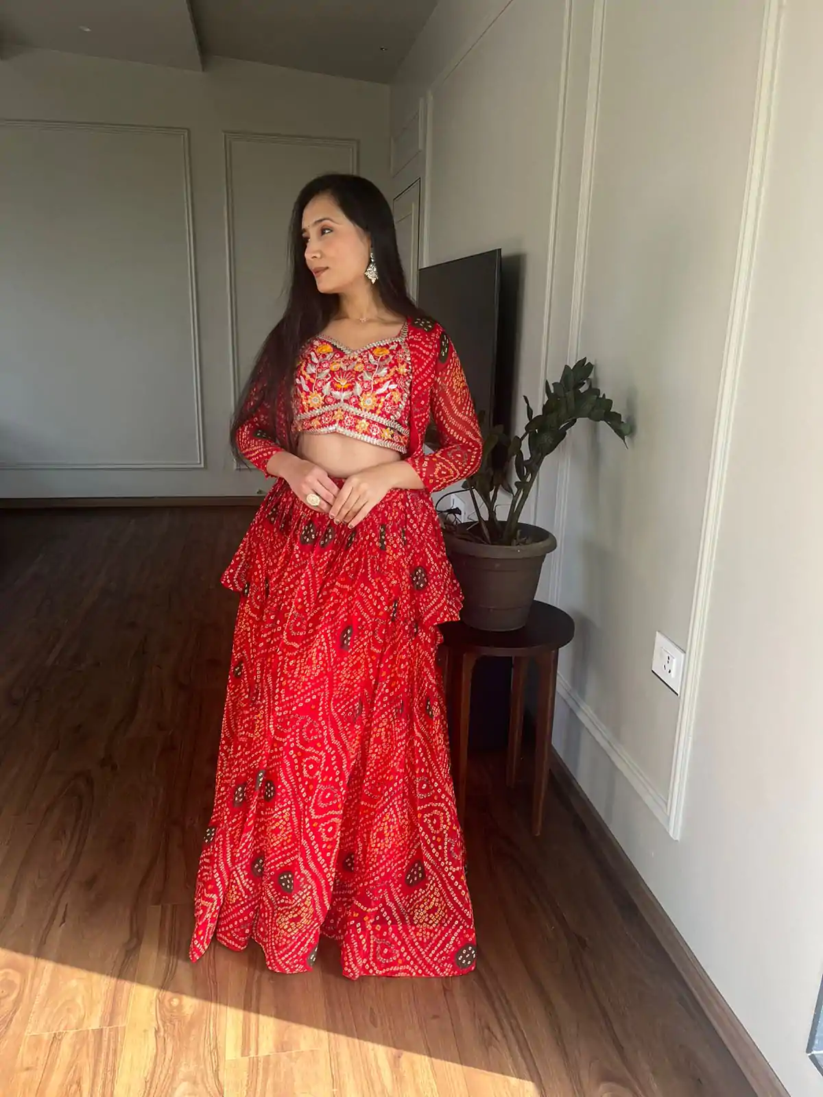  Ram 053 Red Pure Bandhrej Heavy Embroidery Sequence Lehenga Choli Wedding, Party, Festive, Events Etc.4-6 Working Days@ 2499/-only | Bollywood Lehenga, Creative Lehenga, Designer Lehenga, Embroidered Lehenga, Lehenga, Party Wear Lehenga