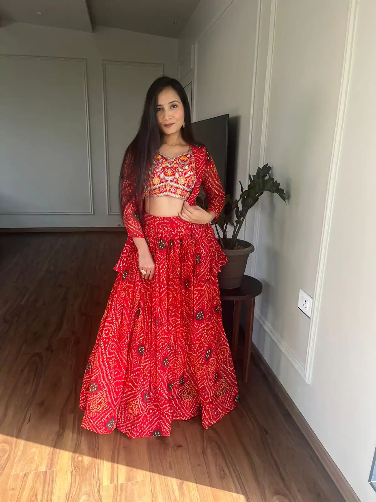  Ram 053 Red Pure Bandhrej Heavy Embroidery Sequence Lehenga Choli Wedding, Party, Festive, Events Etc.4-6 Working Days@ 2499/-only | Bollywood Lehenga, Creative Lehenga, Designer Lehenga, Embroidered Lehenga, Lehenga, Party Wear Lehenga