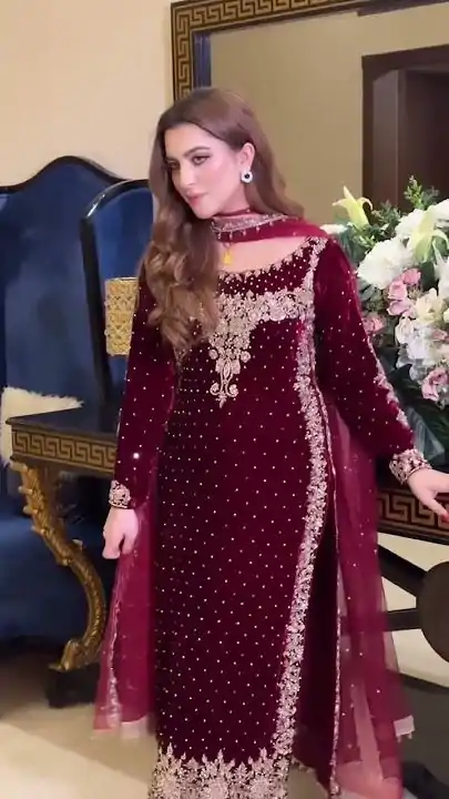 NSR 818 Marron Violet Color Heavy Embroidery Sequence Straight Suit Casual, Wedding, Party, Festive, Events Etc.4-6 Working Days @2199/- only | Jump Suits, Casual Suits, Creative suits, Designer Suits, Palazzo Suits, Party Wear Suits, Patiala Suits, Salwar suit, Straight Suits