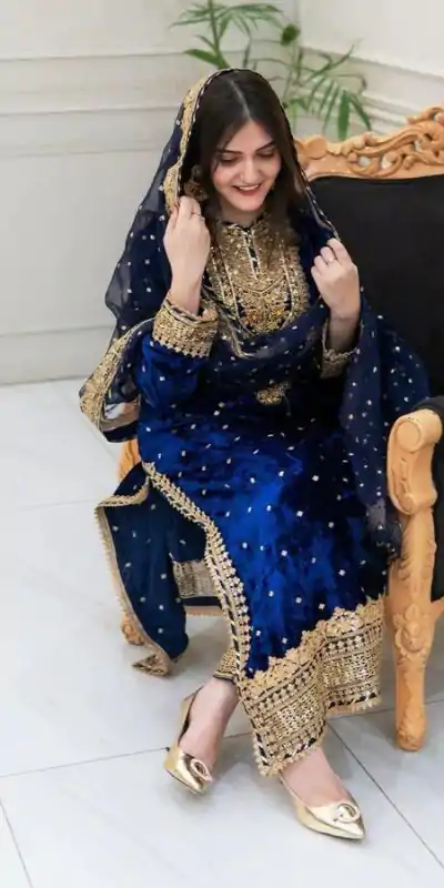 SR-1652 Blue Color Velvet Georgette Embroidery Sequence Salwar Suit Casual, Wedding, Party, Festive, Events Etc.4-6 Working Days@ 2049/-only  | Jump Suits, Casual Suits, Creative suits, Designer Suits, Palazzo Suits, Party Wear Suits, Patiala Suits, Salwar suit, Straight Suits