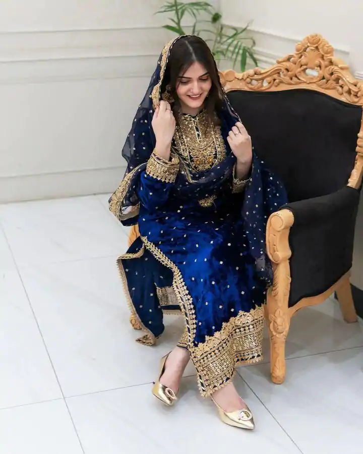 SR-1652 Blue Color Velvet Georgette Embroidery Sequence Salwar Suit Casual, Wedding, Party, Festive, Events Etc.4-6 Working Days@ 2049/-only  | Jump Suits, Casual Suits, Creative suits, Designer Suits, Palazzo Suits, Party Wear Suits, Patiala Suits, Salwar suit, Straight Suits