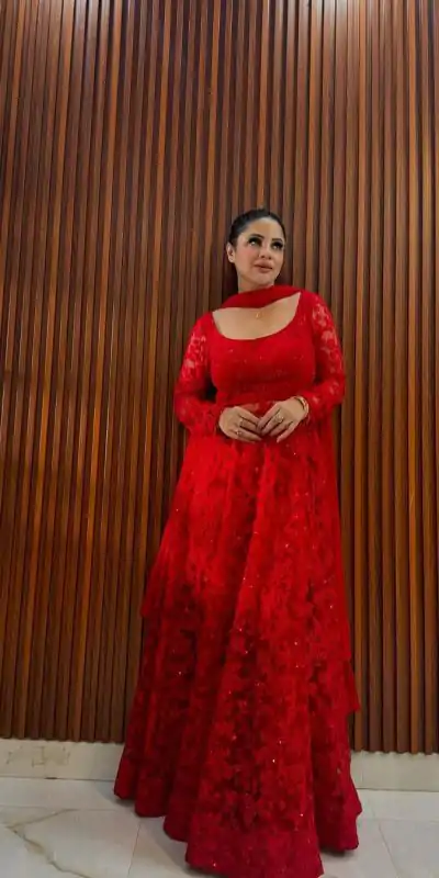 --RTC 5770 Red Color Buttrerfly Net Thread With Sequnce Kurti Casual, Wedding, Party, Festive, Events Etc.4-6 Working Days@2299/- only | Bollywood Kurti, Creative Kurtis, Designer Kurti, Kurti, Party Wear Kurti, Selfie Kurti
