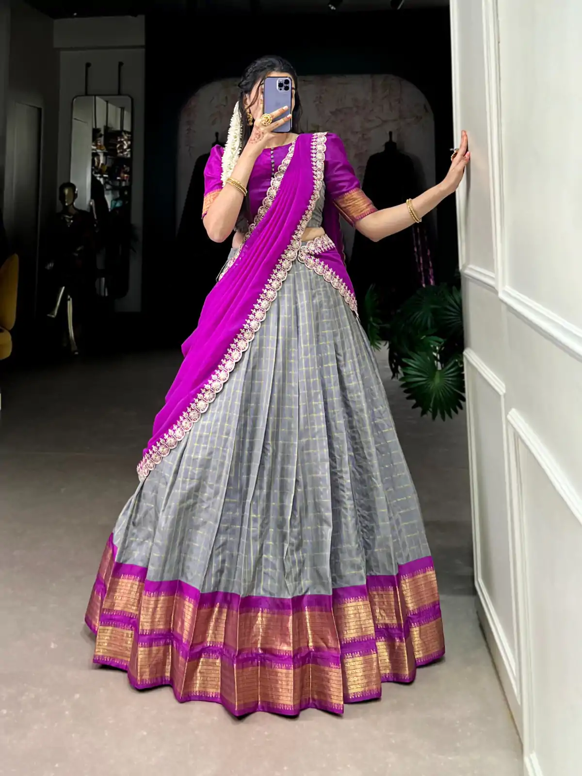LNB 2010 Grey Color Zari Chex With Zari Weaving Work Lehenga Choli Wedding, Party, Festive, Events Etc. Delivery 4-6 Working Days Rs 2149 | Bollywood Lehenga, Creative Lehenga, Designer Lehenga, Embroidered Lehenga, Lehenga, Party Wear Lehenga