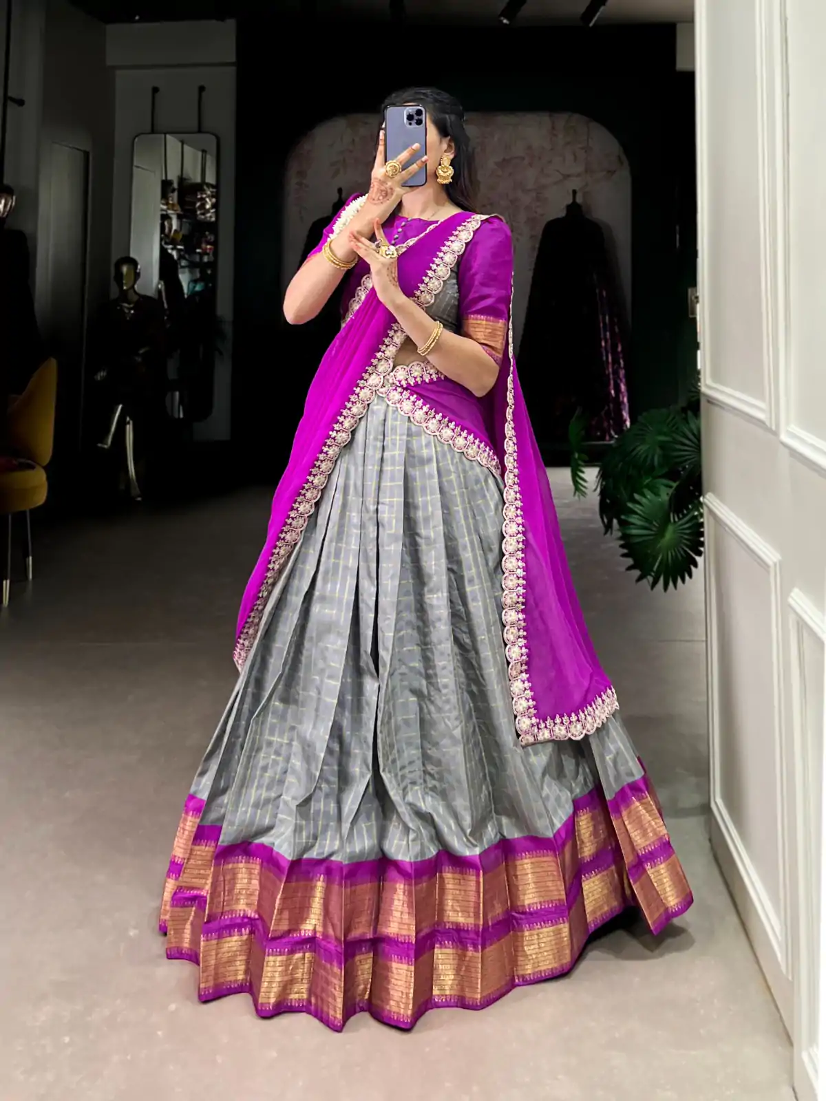 LNB 2010 Grey Color Zari Chex With Zari Weaving Work Lehenga Choli Wedding, Party, Festive, Events Etc. Delivery 4-6 Working Days Rs 2149 | Bollywood Lehenga, Creative Lehenga, Designer Lehenga, Embroidered Lehenga, Lehenga, Party Wear Lehenga