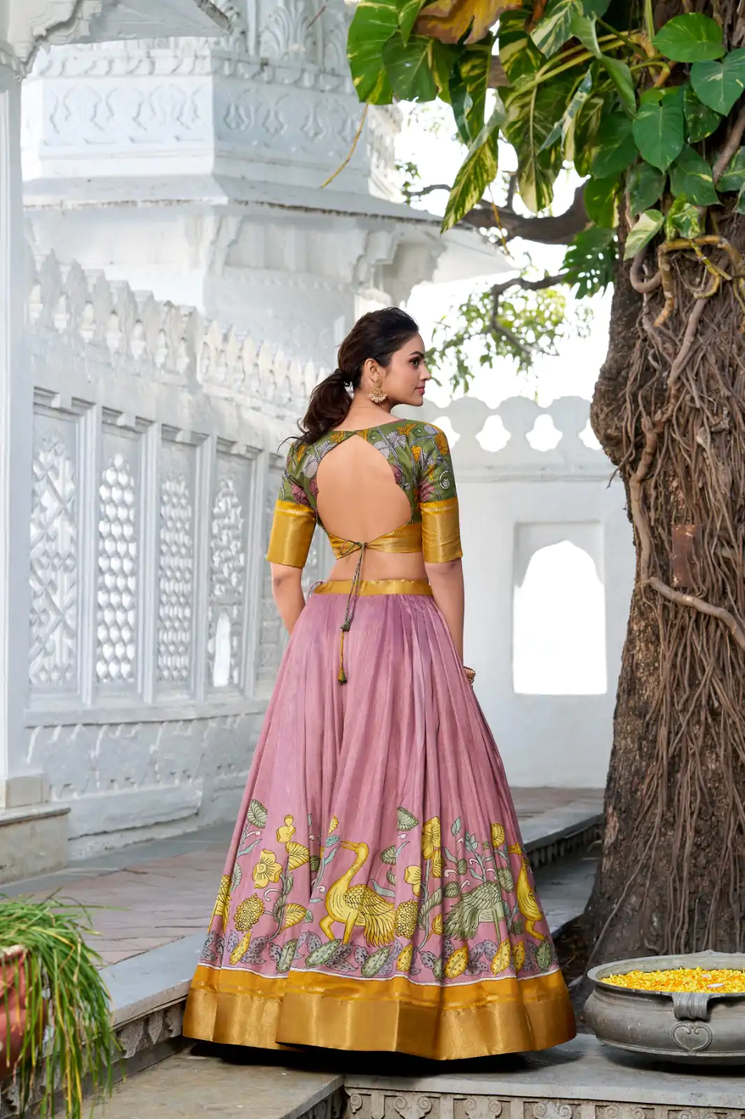 LNB 1234 Yellow Color Dola Silk Kalamkari Print Zari Border Lehenga Choli  Wedding, Party, Festive, Events Etc. Delivery 4-6 Working Days Rs 2149 | Bollywood Lehenga, Creative Lehenga, Designer Lehenga, Embroidered Lehenga, Lehenga, Party Wear Lehenga