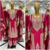 SRK 5237 Red Color Chinnon Silk With Embroidery Coding Dori-Sequence Work Salwar Suit , Wedding, Party, Festive, Events Etc.4-6 Working Days@ 2399/- | Jump Suits, Casual Suits, Creative suits, Designer Suits, Palazzo Suits, Party Wear Suits, Patiala Suits, Salwar suit, Straight Suits